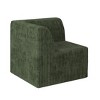DOMETOUR Compressed Corduroy Corner Sectional Sleeper Sofa, Modern Minimalist Space-Saving Couch for Living Room/Bedroom, Green - 2 of 4