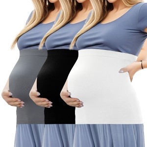 Unique Bargains Belly Bands for Pregnant Black White 3pcs - 1 of 4
