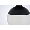 Elegant Lighting Eclipse 1 Light Black Flush Mount With Frosted White Glass - 2 of 4