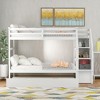 Whisen Twin-Over-Twin Bunk Bed, Bed Frame with Trundle and 3 Storage Stairs - 3 of 4