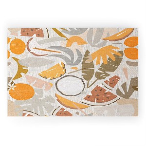 evamatise Tiki Picnic Mid Century Modern Looped Vinyl Welcome Mat - Society6 - 1 of 2