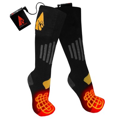 ActionHeat Cotton 3.7V Rechargeable Heated Socks - Black XXL