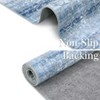 9x12 Washable Non-Slip Rug, Ultra-Thin Boho Paisley Carpet, Non-Shedding, Stain-Resistant Accent for Living Room, Bedroom, Dining, Office, Blue - 3 of 4