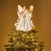 Aoibox Lighted Christmas Tree Topper Angel 12 Inch Red Gold Fabric Angel with LED Timer Lights for Indoor Holiday Decoration 1 Piece - 2 of 4