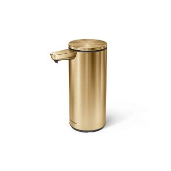simplehuman 9 oz. Touch-Free Automatic Rechargeable Sensor Liquid Soap Dispenser, Brass Stainless Steel