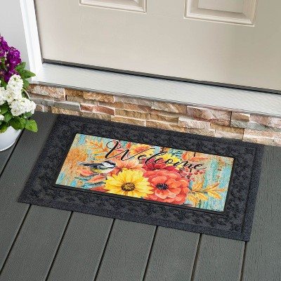 Fall Welcome Floral Rubber Outdoor Doormat