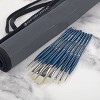 Borciani e Bonazzi Unico Bianco Synthetic Paint Brush Assorted Shapes -Set of 9 Plus Roll-Up Case - All Paint Types - Ergonomic Handle, Cruelty-Free, - 2 of 4