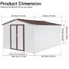 Coolbibila-10Ftx12Ft Storage Sheds, Tool Sheds With Sturdy Aluminum Frames, Metal Sheds With Durable Vents And Customizable Door - 4 of 4