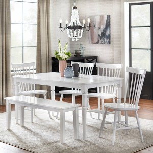 Buylateral Set of 2 Venice Farmhouse Solid Wood Spindle Dining Chairs - 1 of 4