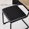 COWLOWN Black 2 Piece Mid - Century Rattan Chairs, Cane Back, Upholstered Cushions for Stylish Home Dining Room and Kitchen Decor - 3 of 4