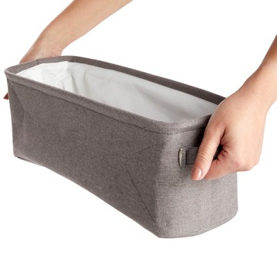 Gray Jute Rectangular Bathroom Storage Bin with Handles