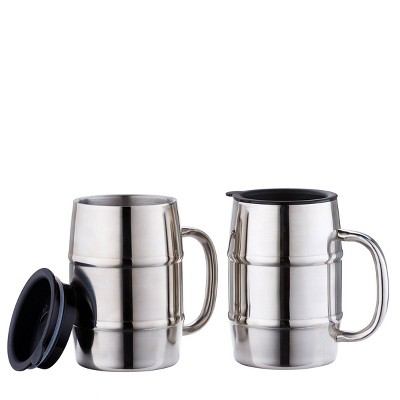 Old Dutch 16oz 2pk Stainless Steel KeepKoola Mugs with Lids