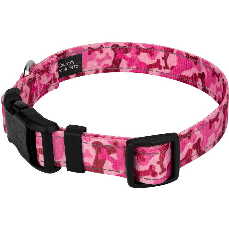 Country Brook Petz Deluxe Pink Bone Camo Reflective Dog Collar, 2 of 6