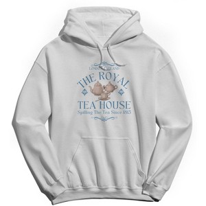 Rerun Island Women's The Royal Tea House Long Sleeve Oversized Graphic Cotton Sweatshirt Hoodie - 1 of 3