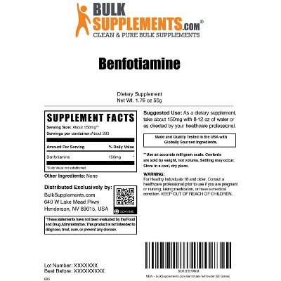 BulkSupplements Benfotiamine Powder