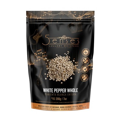 5Senses White Pepper | Lullaby Whispers |  Naturally Sun Dried, Vegan Friendly, Non-GMO Seasoning | Resealable Pouch