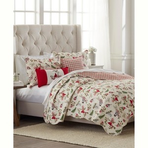 C&F Home Sprig Birds Cardinal Christmas Cotton Quilt Set  - Reversible and Machine Washable - 1 of 4