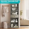 Tall Bathroom Storage Cabinet with Adjustable Shelves – Farmhouse Grey Bookcase Cabinet for Living Room & Bathroom, Grey - 4 of 4