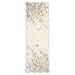 Washable Floral Living Room Rugs, Modern Farmhouse Butterflies Print Botanical Carpet for Bedroom, Soft Non Slip Floor Cover for Girls Nursery Room - 1 of 4