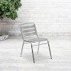 Emma and Oliver 4 Pack Commercial Aluminum Indoor-Outdoor Restaurant Stack Chair - Triple Slat Back - 2 of 4