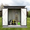 MOEPISY Outdoor storage sheds 4FTx6FT Pent roof White and Black - 4 of 4
