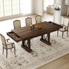 Dining Table for 6-8 People with 2 Drawers, 8 Foot Wooden Kitchen Table, Double Pedestal Base & Large Tabletop for Office & Dining Room - 4 of 4