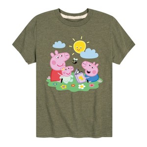 Boys' - Peppa Pig - Peppa George Baby Reading Short Sleeve Graphic T-Shirt - 1 of 4