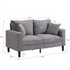 TiramisuBest 57 " Loveseat Sofa, Wood 2 Seat Sofa, Comfy , Small Space Saving Modern Upholstered Sofa, Living Room Bedroom Apartment, Light gray - 3 of 4