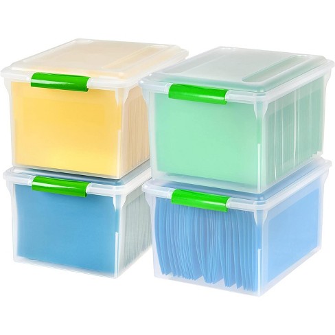 Sterilite 4 Gal. Portable File Box with Handle and Clear Lid (4