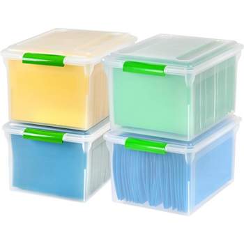IRIS USA Letter Legal Size Plastic File Box, Home Organizing Storage Container