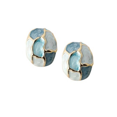 Women's The Veined Stud Earrings - Powder Blue