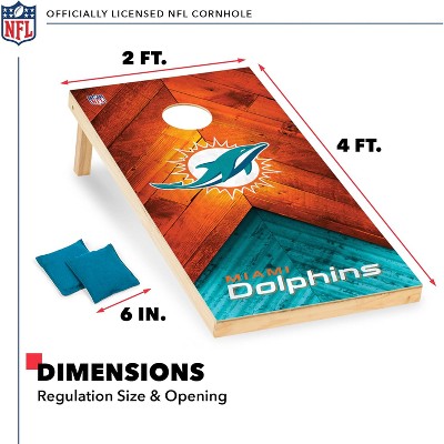 Miami Dolphins 2'x4' Wood Cornhole Set with Bean Bags