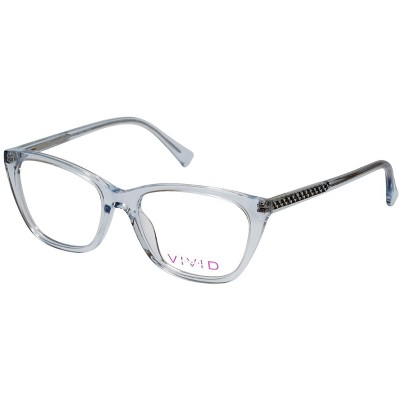 Vivid Designer Reading Blue Light Blocking Eyeglasses 886 in Light Blue 53 mm