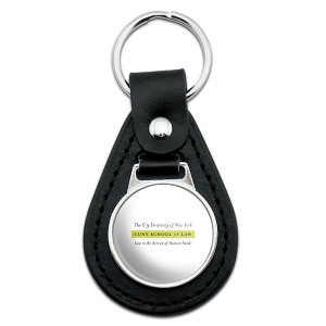 CUNY School of Law Primary Logo Black Leather Keychain - 1 of 4