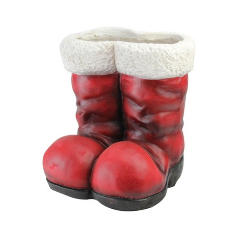 bright red christmas ceramic boot shape