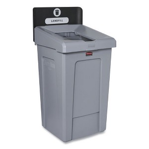Rubbermaid Commercial Slim Jim Recycling Station 1-Stream, Landfill Recycling Station, 33 gal, Resin, Gray - 1 of 4