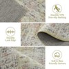 Area Rug Washable Rugs Vintage Floral Low Pile Area Rugs Non-Slip Backing Carpet for Bedroom - 3 of 4