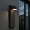 ALOADECOR H11 in. Modern Outdoor Integrated LED Wall Light with Dusk-to-Dawn Sensor Black Exterior Sconce with Frosted Glass for Entryway(¨2 Pack) - 3 of 4