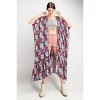 Slickblue Women's Maxi Open Cardigan, Ruffle Bottom, Hot Pink, Paisley Floral Print, 100% Rayon, Size S-L - 2 of 4