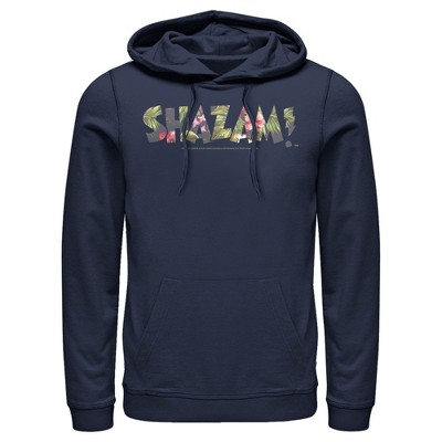 Men's Justice League Shazam Tropical Logo Pull Over Hoodie