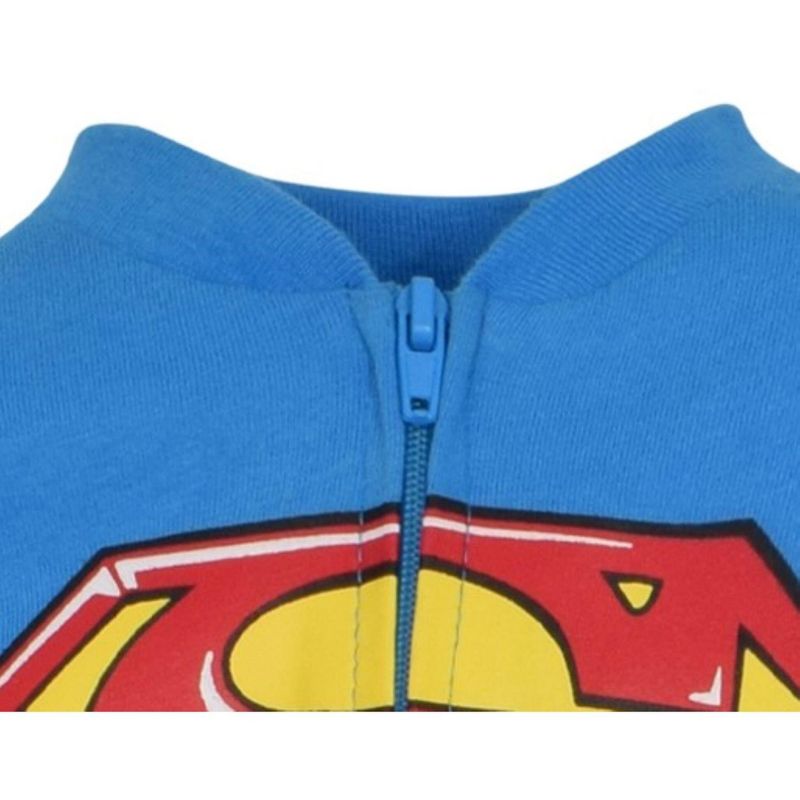 DC Comics Justice League Superman Baby Zip Up Costume Coverall and Cape Newborn , 4 of 8