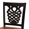 Baxton Studio 2pc Gervais Two-Toned Wood Counter Height Barstools Brown/Walnut: Upholstered Polyester, Oval Shape - 4 of 4