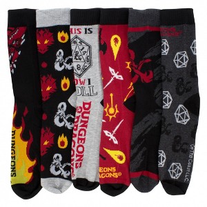 Mens Dungeons and Dragons Assorted 6-Pack Crew Socks - 1 of 4