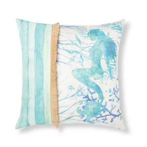 C&F Home 18" x 18" Mermaid 2 Embroidered Throw Pillow - 1 of 4