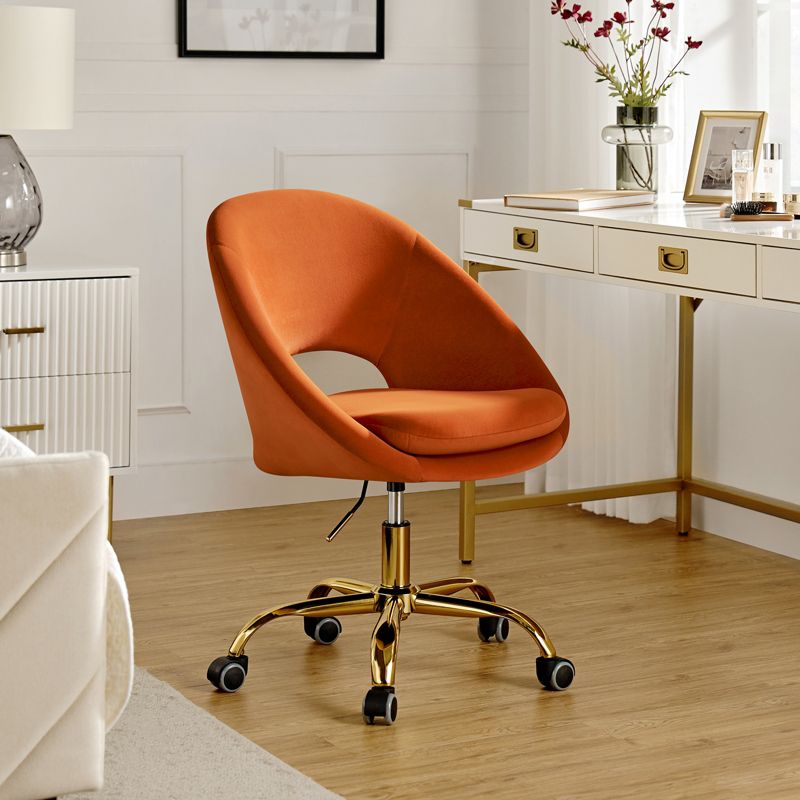 Hector Velvet  Ergonomic Swivel Office Desk Chair with Adjustable Height | Karat Home, 3 of 15
