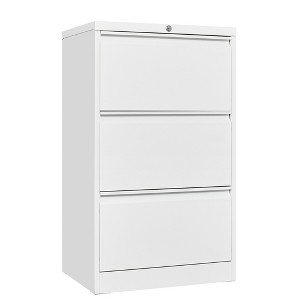 3 Drawer File Cabinet with Lock, Metal Vertical Filing Storage Cabinet, Under Desk Filing Cabinet for Home, Fit Letter/A4/Legal Size File - 1 of 4