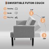 Nasitip 2 Seater Sofa Bed, 3-Gear Back Angle Adjustable Futon Sofa, Convertible Futon Settee,Fabric Sofa Bed for Living Room Apartment Spare Room - 4 of 4