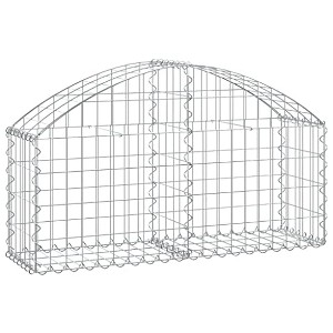 vidaXL Arched Gabion Basket, Galvanized Iron Garden Barrier, Corrosion-Resistant, Decorative Outdoor Feature, Easy to Assemble - 1 of 4
