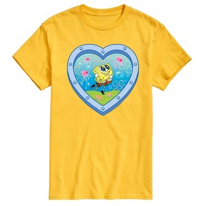 Men's - Spongebob Squarepants - Heart Porthole Window-Womens Men's Short Sleeve Graphic T-Shirt Short Sleeve Graphic T-Shirt - 1 of 4
