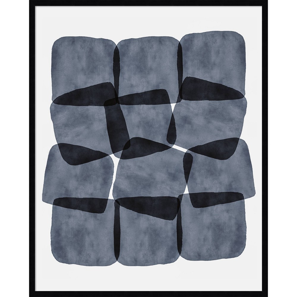 Photos - Other Decoration 33" x 41" Navy Block Abstract by Amy Lighthall Framed Wall Art Print Black - Amanti Art: Geometric Shapes, Modern Decor